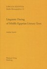 Buchcover Linguistic Dating of Middle Egyptian Literary Texts