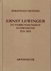 Buchcover Ernst Lewinger - In Verbundenheit schwebend