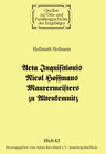 Buchcover Acta Inquisitionis Nicol Hoffmans Maurermeisters zu Altenkemnitz