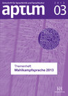 Buchcover Aptum, Zeitschrift für Sprachkritik und Sprachkultur 9. Jahrgang, 2013, Heft 3