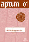 Buchcover Aptum, Zeitschrift für Sprachkritik und Sprachkultur 14. Jahrgang, 2018, Heft 1
