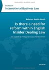 Buchcover Is there a need for reform within English Insider Dealing Laws