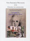 Buchcover Von Friedrich Nietzsche zum College de Sociologie