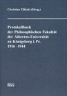Buchcover Protokollbuch der Philosophischen Fakultät der Albertus-Universität zu Königsberg i. Pr. 1916-1944