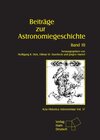 Buchcover Beiträge zur Astronomiegeschichte