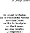 Buchcover Ein Versuch zur Deutung der eindrucksvollsten Märchen der Brüder Grimm mit Hilfe der Kundgaben von Max Seltmann