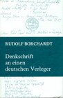Buchcover Denkschrift an einen deutschen Verleger