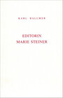 Buchcover Editorin Marie Steiner