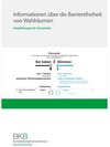 Buchcover Informationen über die Barrierefreiheit von Wahlräumen