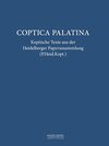 Buchcover Coptica Palatina