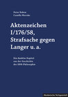 Buchcover Aktenzeichen I/176/58, Strafsache gegen Langer u.a.