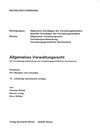 Buchcover Allgemeines Verwaltungsrecht mit Verwaltungsvollstreckung und verwaltungsgerichtlichem Rechtsschutz