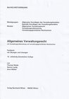 Buchcover Allgemeines Verwaltungsrecht mit Verwaltungsvollstreckung und verwaltungsgerichtlichem Rechtsschutz