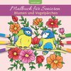 Buchcover Malbuch für Senioren - Blumen und Vogelpärchen