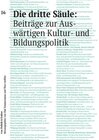 Buchcover Die dritte Säule: Beiträge zur Auswärtigen Kultur- und Bildungspolitik