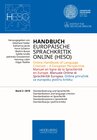 Buchcover Handbuch Europäische Sprachkritik Online (HESO) / Standardisierung und Sprachkritik. Standardisation and language critic