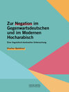 Buchcover Zur Negation im Gegenwartsdeutschen und im Modernen Hocharabisch