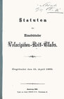 Buchcover Statuten des Eimsbütteler Velocipèden-Reit-Clubs
