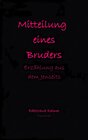 Buchcover Mitteilung eines Bruders