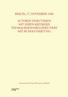Buchcover Berlin, 17. November 1968 Autoren diskutieren mit ihren Kritikern