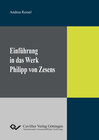 Buchcover Einführung in das Werk Philipp von Zesens