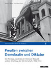 Buchcover Preußen zwischen Demokratie und Diktatur