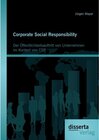 Buchcover Corporate Social Responsibility: Der Öffentlichkeitsauftritt von Unternehmen im Kontext von CSR