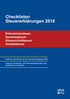 Buchcover Checklisten Steuererklärungen 2018