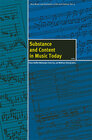 Buchcover Substance an Content in Music Today