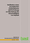 Buchcover Verifikation eines Europäischen Prüfverfahrens zur Beurteilung der Dauerhaftigkeit von Asphalt