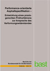 Buchcover Performance-orientierte Asphaltspezifikation