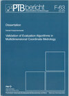 Buchcover Validation of Evaluation Algorithms in Multidimensional Coordinate Metrology