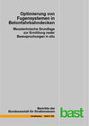 Buchcover Optimierung von Fugensystemen in Betonfahrbahndecken