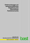 Buchcover Untersuchungen zur wissenschaftlichen Begleitung des reformierten Fahrlehrerrechts