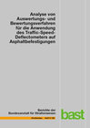 Buchcover Analyse von Auswertungs- und Bewertungsverfahren für die Anwendung des TSD auf Asphaltbefestigungen