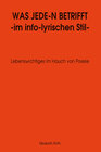 Buchcover WAS JEDE-N BETRIFFT - im info-lyrischen Stil -