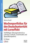 Buchcover Wochenportfolios für den Deutschunterricht – 6. Klasse