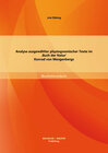 Buchcover Analyse ausgewählter physiognomischer Texte im 'Buch der Natur' Konrad von Mengenbergs