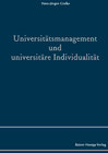 Buchcover Universitätsmanagement und universitäre Individualität