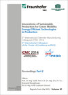 Buchcover Innovations of Sustainable Production for Green Mobility Energy-Efficient Technologies in Production, Part 2