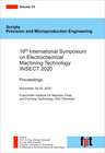 Buchcover 16th International Symposium on Electrochemical Machining Technology INSECT 2020