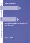 Buchcover Neuordnung der Hochschulmedizin - neue Ordnung?