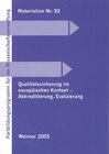 Buchcover Qualitätssicherung im europäischen Kontext - Akkredierung, Evaluierung