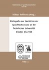 Buchcover Bibliografie zur Geschichte der Sprachtechnologie an der Technischen Universität Dresden bis 2019