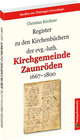 Buchcover Register zu den Kirchenbüchern der evg.-luth. Kirchgemeinde Zaunröden 1667–1800