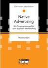 Buchcover Native Advertising. Mit Fingerspitzengefühl zum digitalen Werbeerfolg. Christina Hollstein