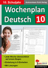 Buchcover Wochenplan Deutsch / Klasse 10