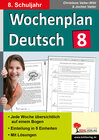 Buchcover Wochenplan Deutsch / Klasse 8