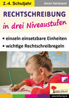 Buchcover Rechtschreibung in drei Niveaustufen / Klasse 2-4