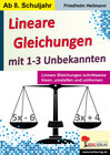 Buchcover Lineare Gleichungen mit 1-3 Unbekannten